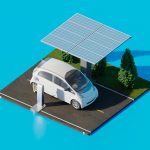 ombrière solaire avec une voiture électrique
