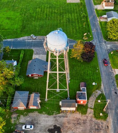 une ferme vu de dessus