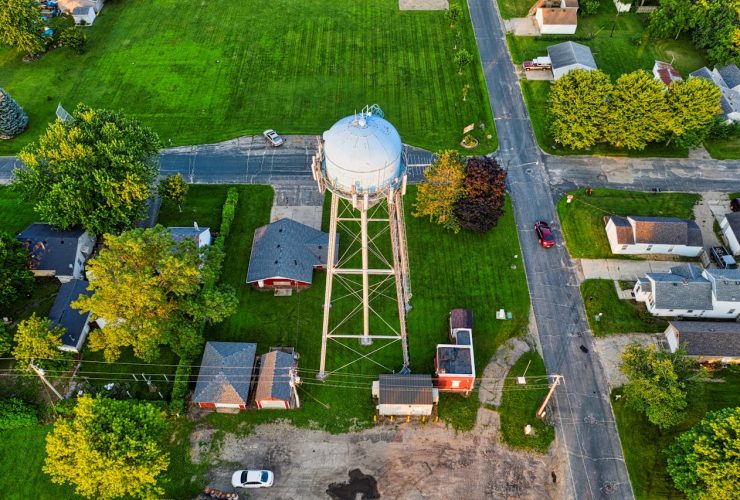 une ferme vu de dessus